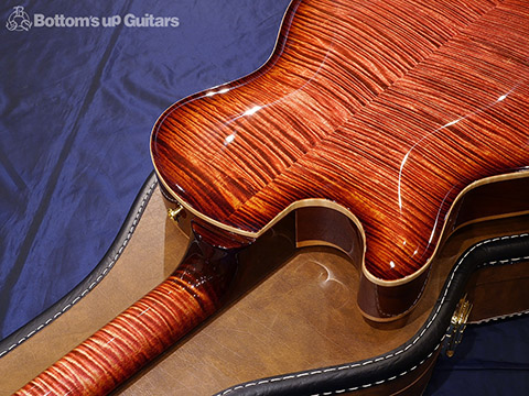 PRS Private Stock PS #5995 Singlecut Archtop -Toned Top with Smoked Burst / Faded Red Tiger Back